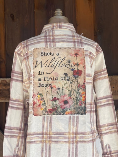 She's a Wildflower Art Flannel Angry Minnow Clothing Co.